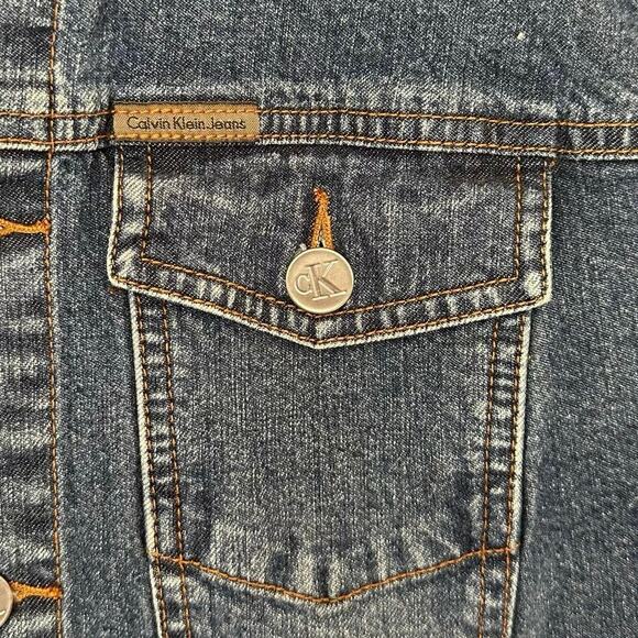 Vintage Calvin Klein Jeans Denim Jean Jacket Size M Wardrobe Staple Casual - Picture 3 of 11